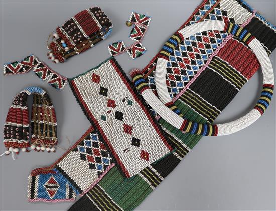 A collection of Zulu beadwork,